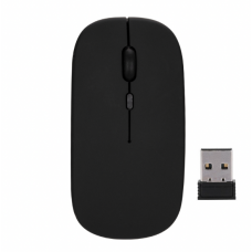 Rechargeable Silent Ergonomic Bluetooth + 2.4GHz Wireless Mouse Built-in NANO Receiver Black