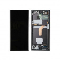 Original Samsung Galaxy S22 ULTRA LCD Touch Screen With Frame (Black) Screen Replacement [BA]