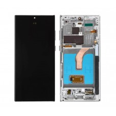 Original Samsung Galaxy S22 ULTRA LCD Touch Screen With Frame (White) Screen Replacement [BA]