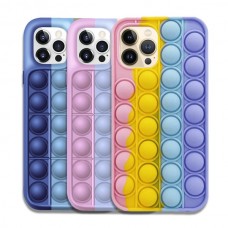 For iPhone - Colorful Bubble Soft Rainbow Silicon Pop It Phone Case (SWQ)