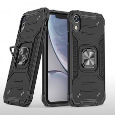 For iPhone - ShockProof Fashion Black Phone Case (Kemeng)